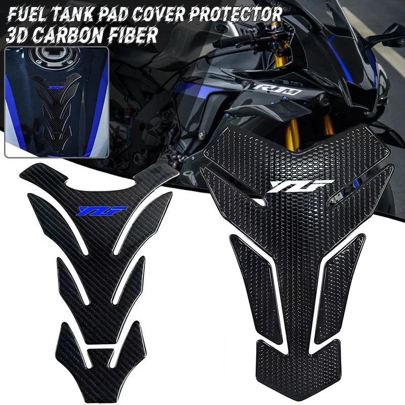 3D Carbon-look Motorcycle Tank Pad Protector Decal Stickers Case for YAMAHA YZF  for R125 R15 R1 - Automotive LED Light
