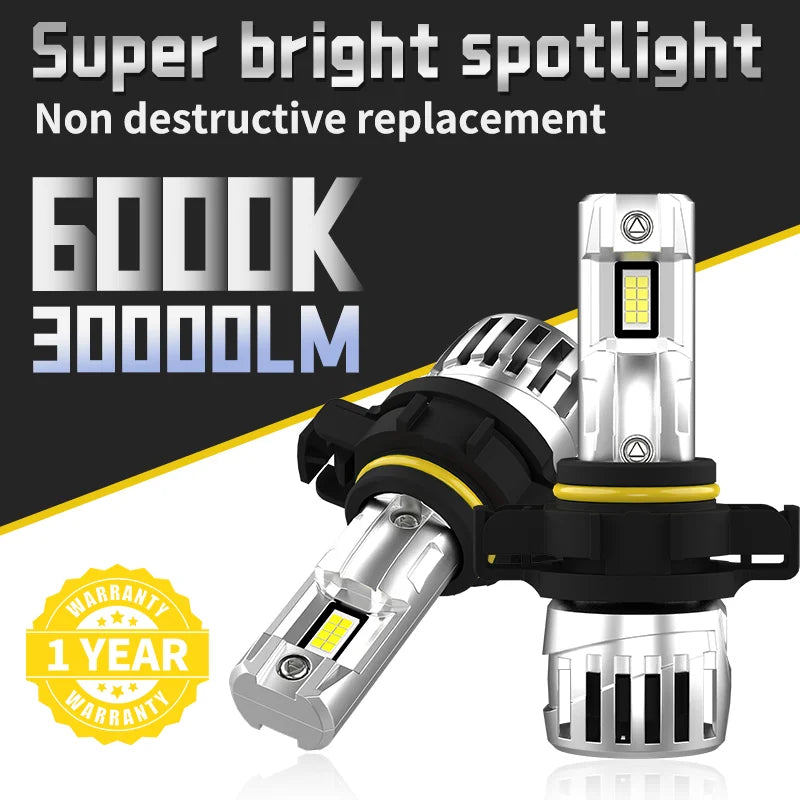 5202 H16(EU) Car LED Front Fog Light Canbus No Error 6000K Auto Accessories Fog Lights Bul