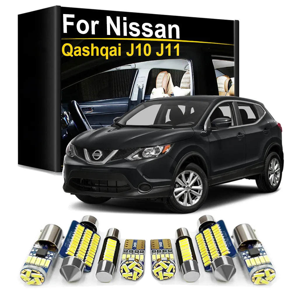 LED Interior Light Kit for Nissan Qashqai J10 J11 2007-2011 - Canbus Dome Map Door Trunk Bulbs | AUTOKITSHOP