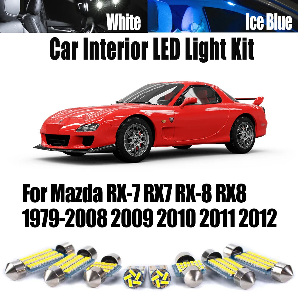 LED Interior Light Kit for Mazda RX-7 RX7 RX-8 RX8 1979-2008 - Canbus Dome Map Door Trunk Bulbs | AUTOKITSHOP