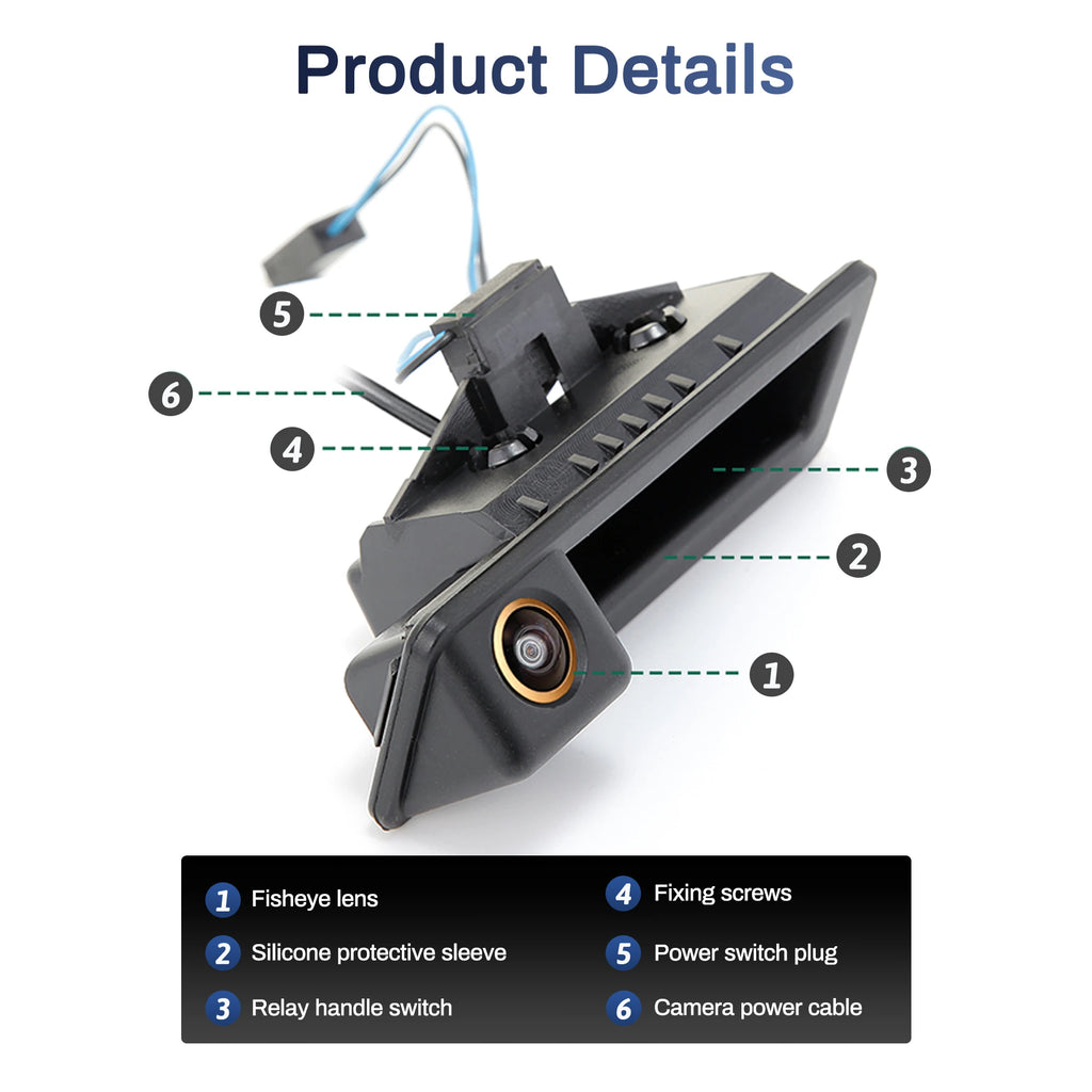 Trunk Handle Camera AHD 1080P 170°Car Rear Car Reverse For BMW E60 E39 E90 E82 E61 X1 E84