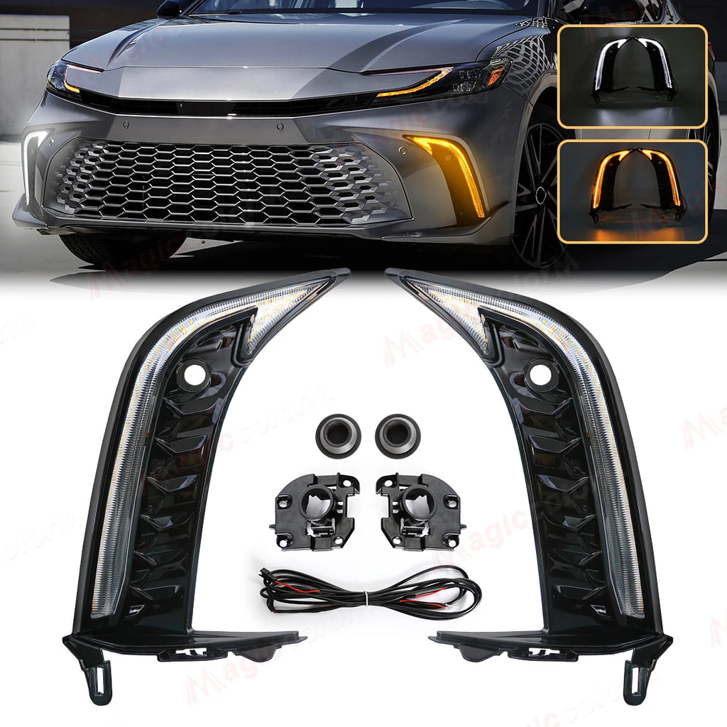LED DRL For Toyota Camry SE XSE 2024 2025 Daytime Running Lights with Radar Hole Running D | AUTOKITSHOP