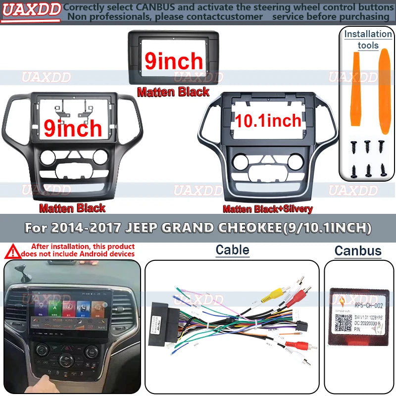 9 10.1Inch Fascia For JEEP Grand Cherokee 2014-2017 Car Radio Stereo 2 Din Head Unit MP5 A