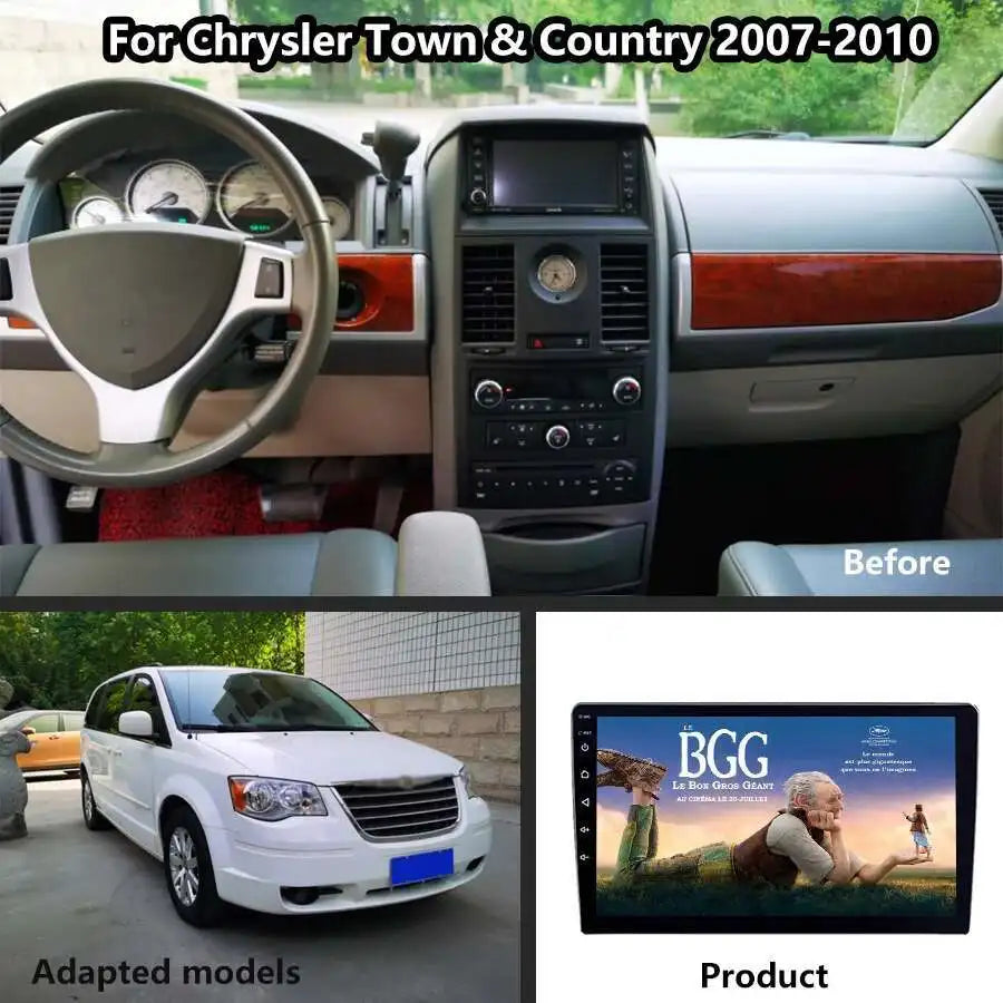 Android 14 2din Car Radio Navigation Gps Video Multimedia Player For Chrysler Town&Country