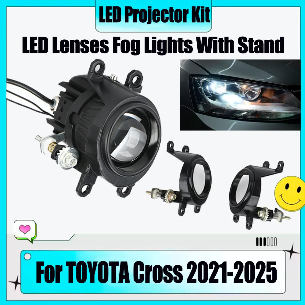 2-inch LED Driving Fog Lamps Kit Projector Spotlight Lens New LED Lenses Fog Lights With S