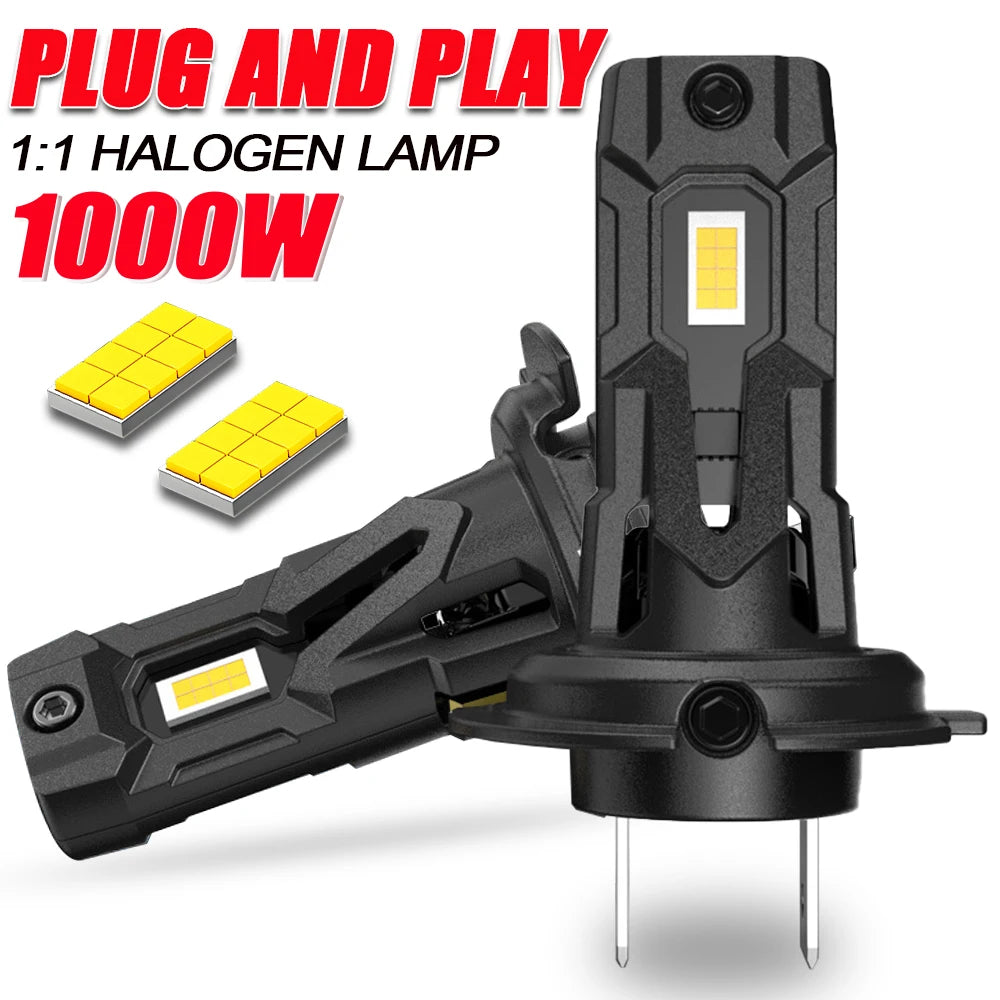 H7 LED Headlight Bulb 800000LM 6000K Wireless Diode Led Lights for Car With Fan CSP Chip T