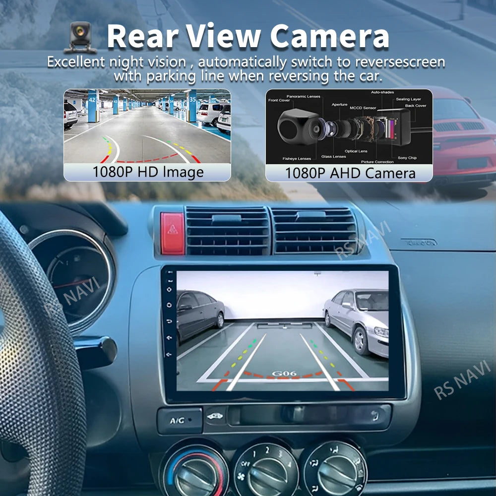 Android 16 2K QLED For Honda Jazz 1 GD 2001 - 2008 Fit 2001-2009 Car Radio Multimedia Vide