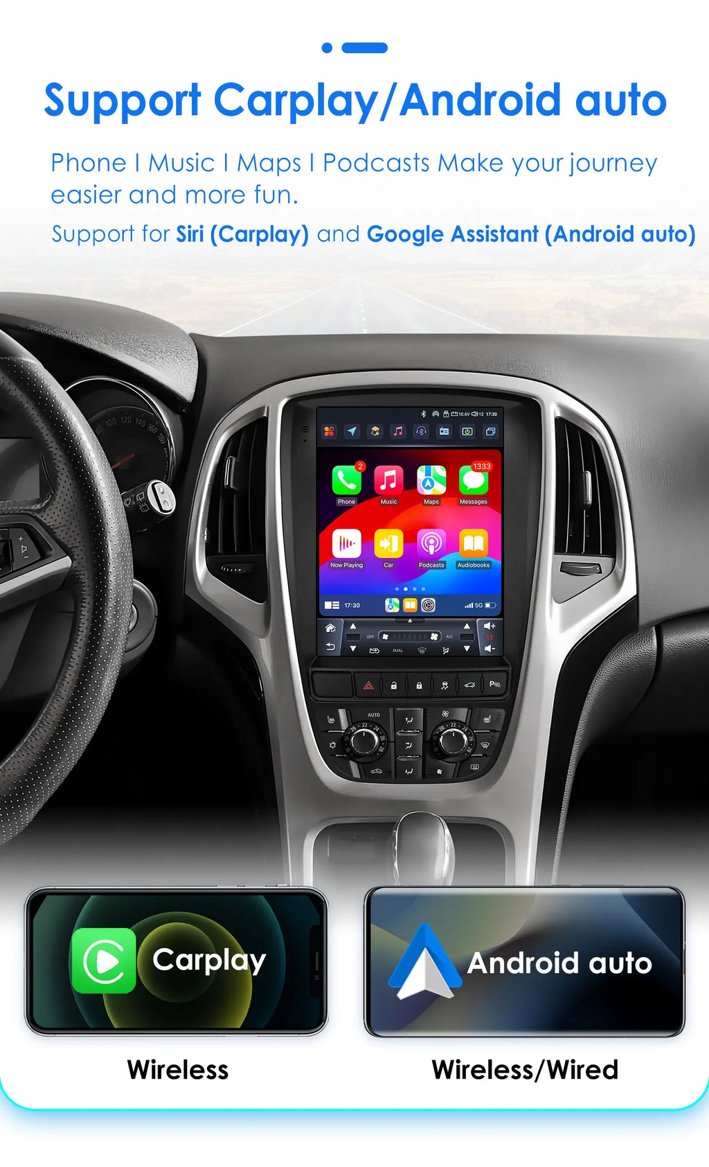 2Din Android 13 Car Radio for Opel Astra J Vauxhall Buick Verano 2009-2015 Multimedia Vide