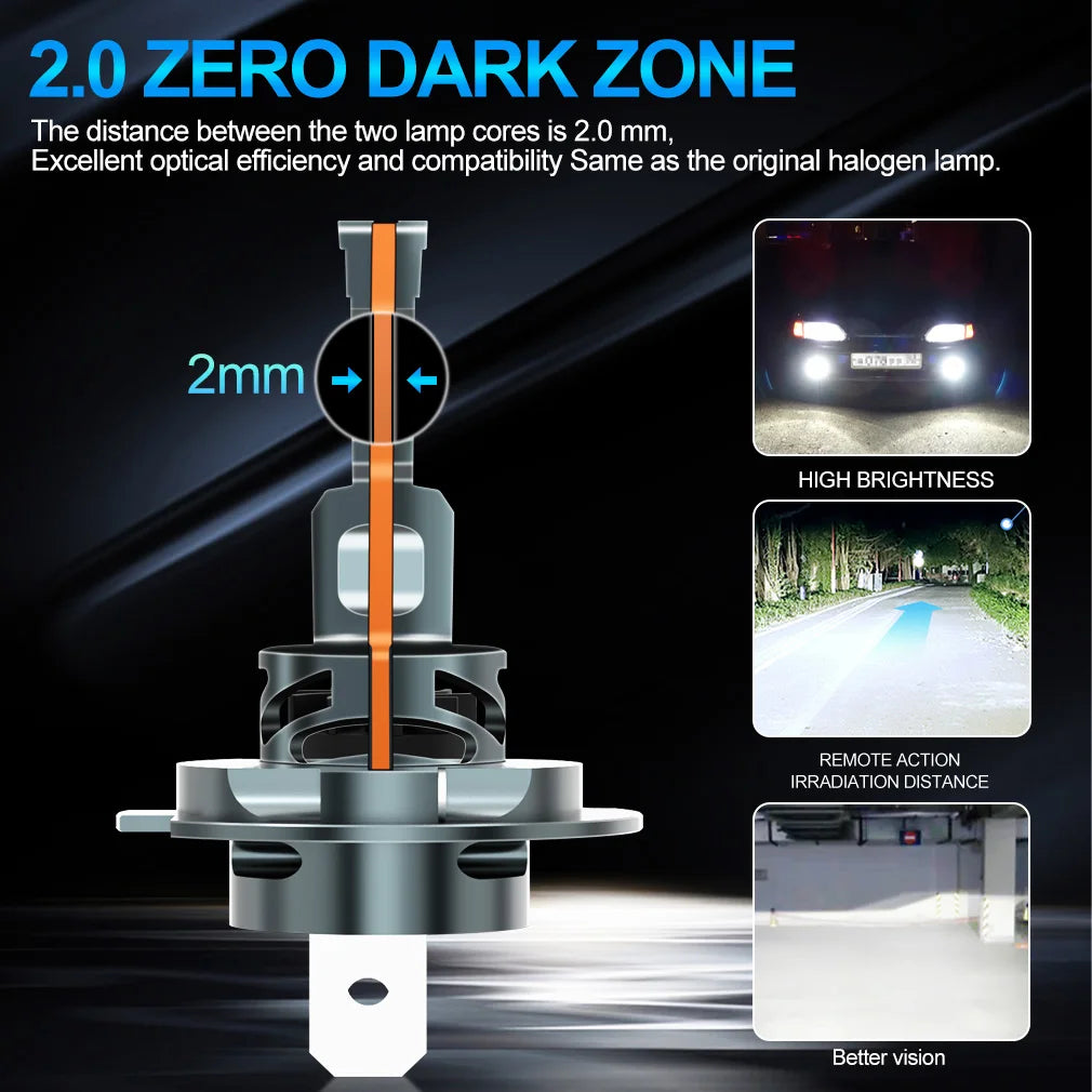 XSTORM 30000LM 200W H7 LED Headlight H11 H1 H3 Light Bulbs for Car H4 LED Canbus With Fan Turbo Lights 6500K Headlamp 12V-24V