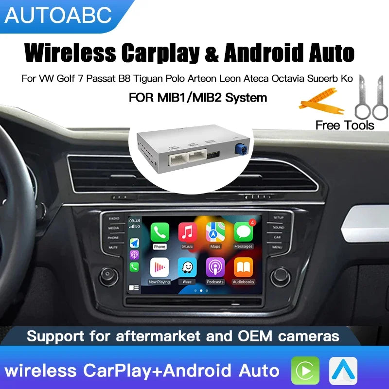 Wireless carplay Android AUTO For VW Volkswagen Golf 7 Passat B8 Tiguan Polo Arteon Leon A | AUTOKITSHOP