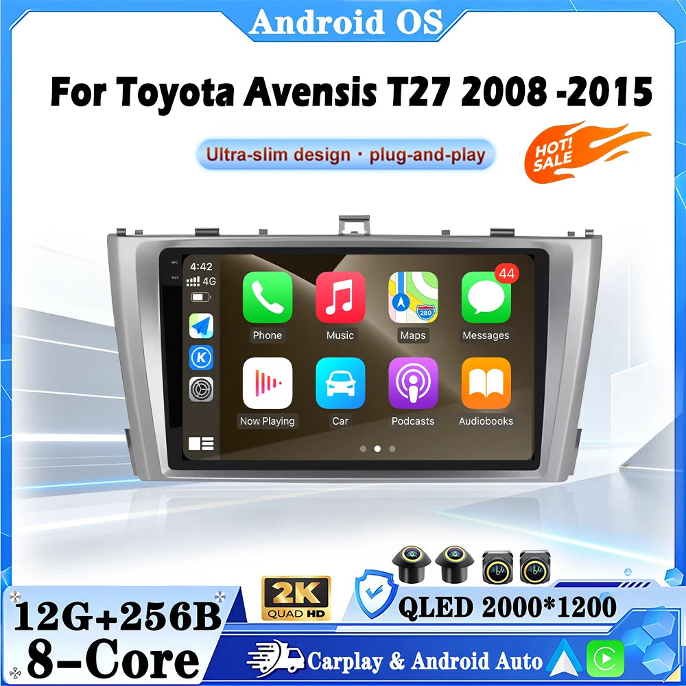 Android 16 Auto Car Radio Multimedia Video Player CarPlay For Toyota Avensis T27 2008 -201