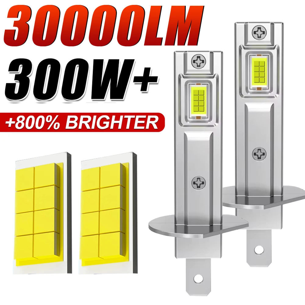  H1 Mini LED Headlight Bulbs H1 LED Lights 6500K Headlight Bulb Mini Size Design Wireless