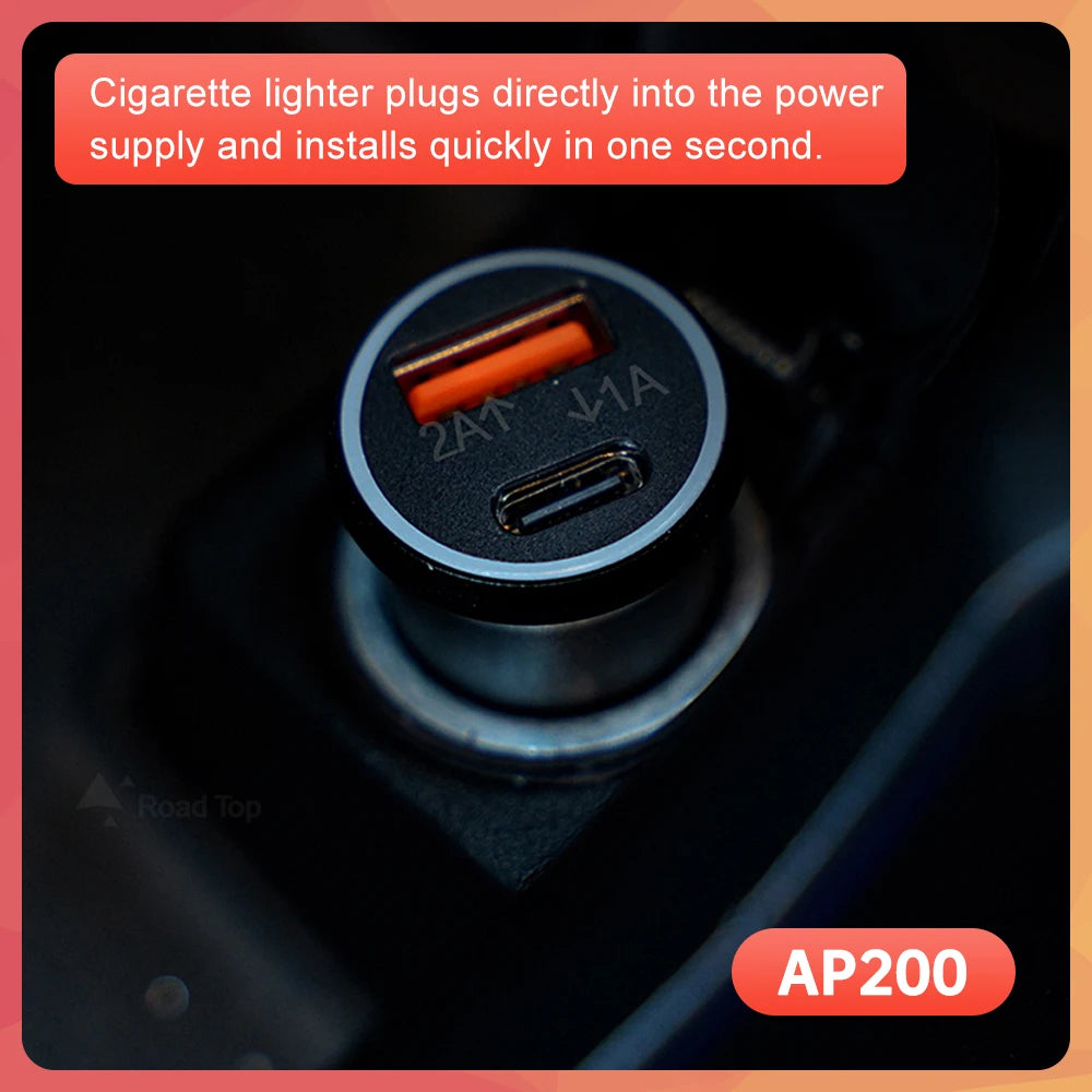 Smart car kit USB Car Charger Adapter Cigarette Lighter Tape C Smart Phone Fast Charging w | AUTOKITSHOP