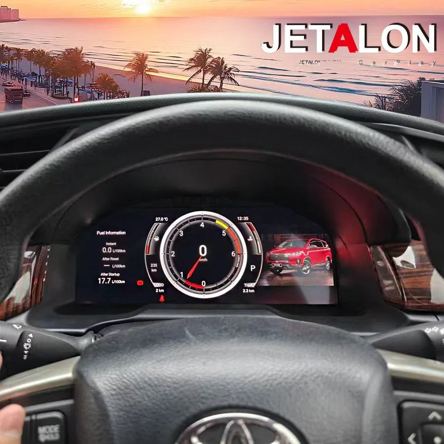 Latest 12.3" Car LCD Digital Cluster For Toyota Innova 2016-2021 Virtual Cockpit Speed Met | AUTOKITSHOP