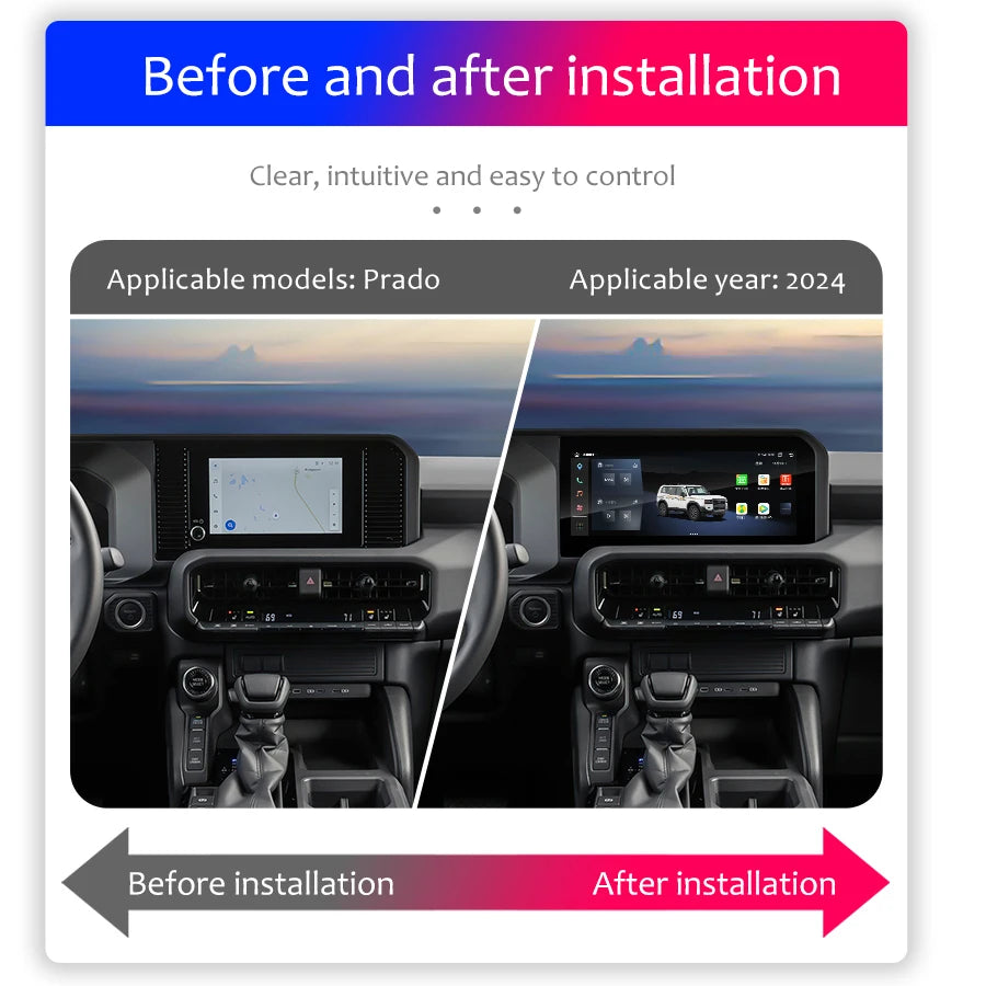 For Toyota Prado LC250 Android Car Radio Keep The Original Car Microphone GPS Navigation S