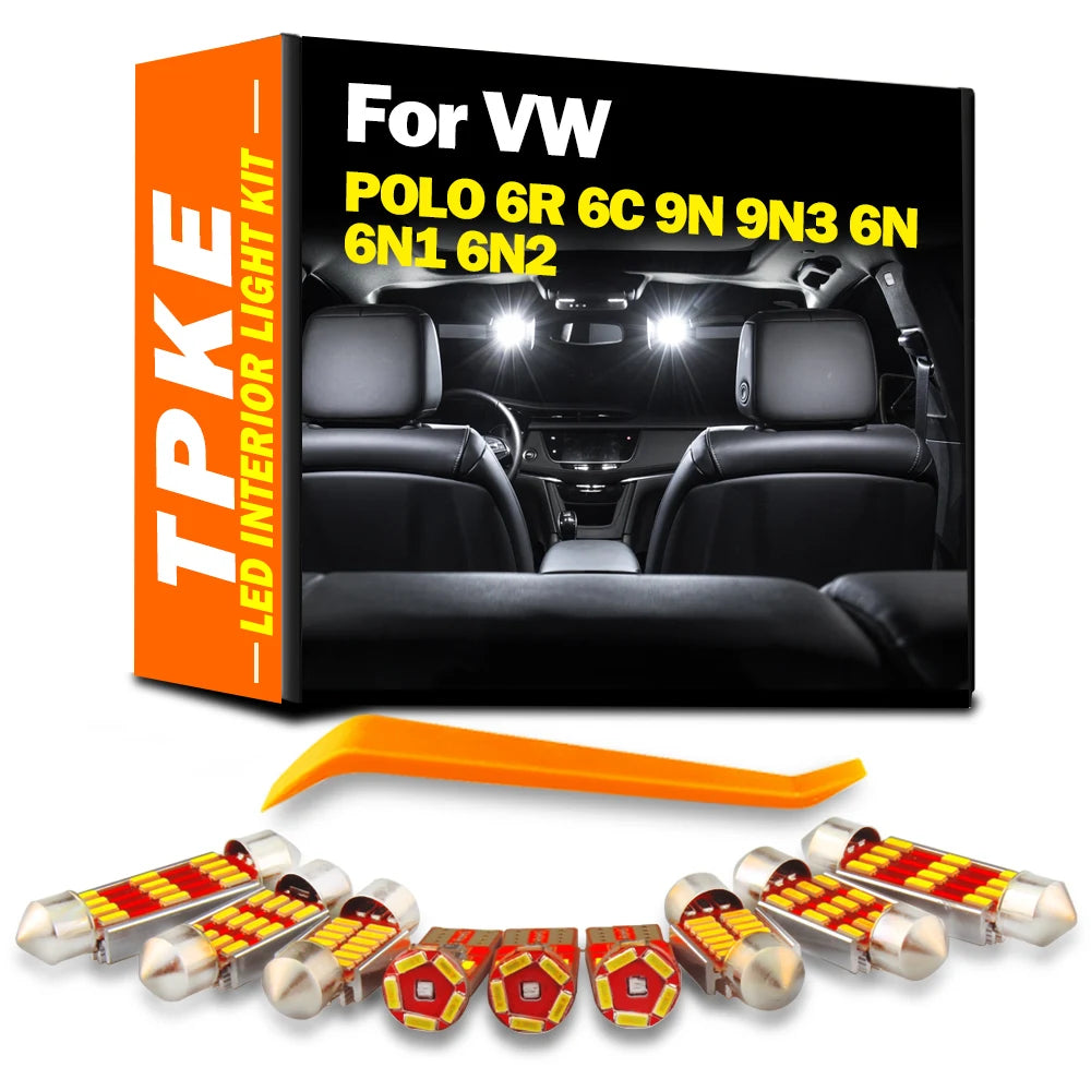 LED Interior Light Kit for VW Volkswagen POLO 6R 6C 9N 9N3 6N 6N1 6N2 1994-2017 - Canbus Dome Map Door Trunk Bulbs | ...