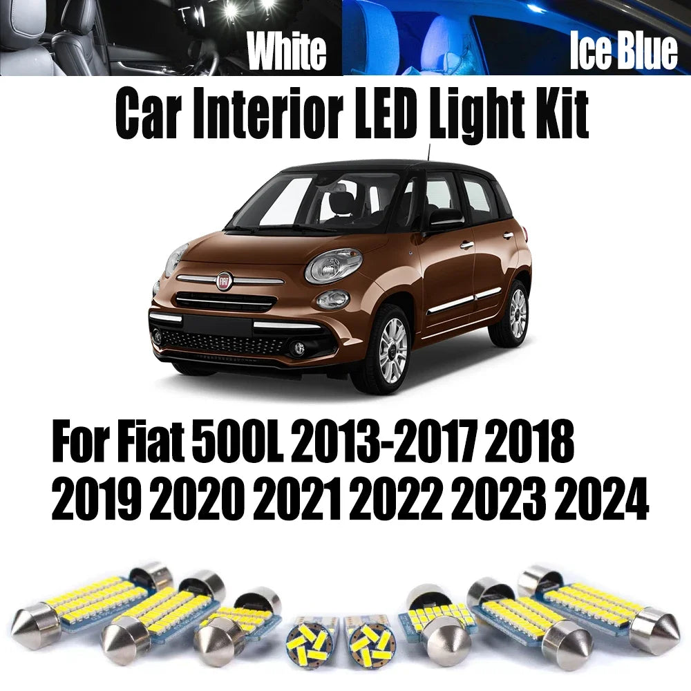 11-Piece LED Interior Light Kit for Fiat 500L 2013-2022 - Canbus Dome Map Door Trunk Bulbs | AUTOKITSHOP