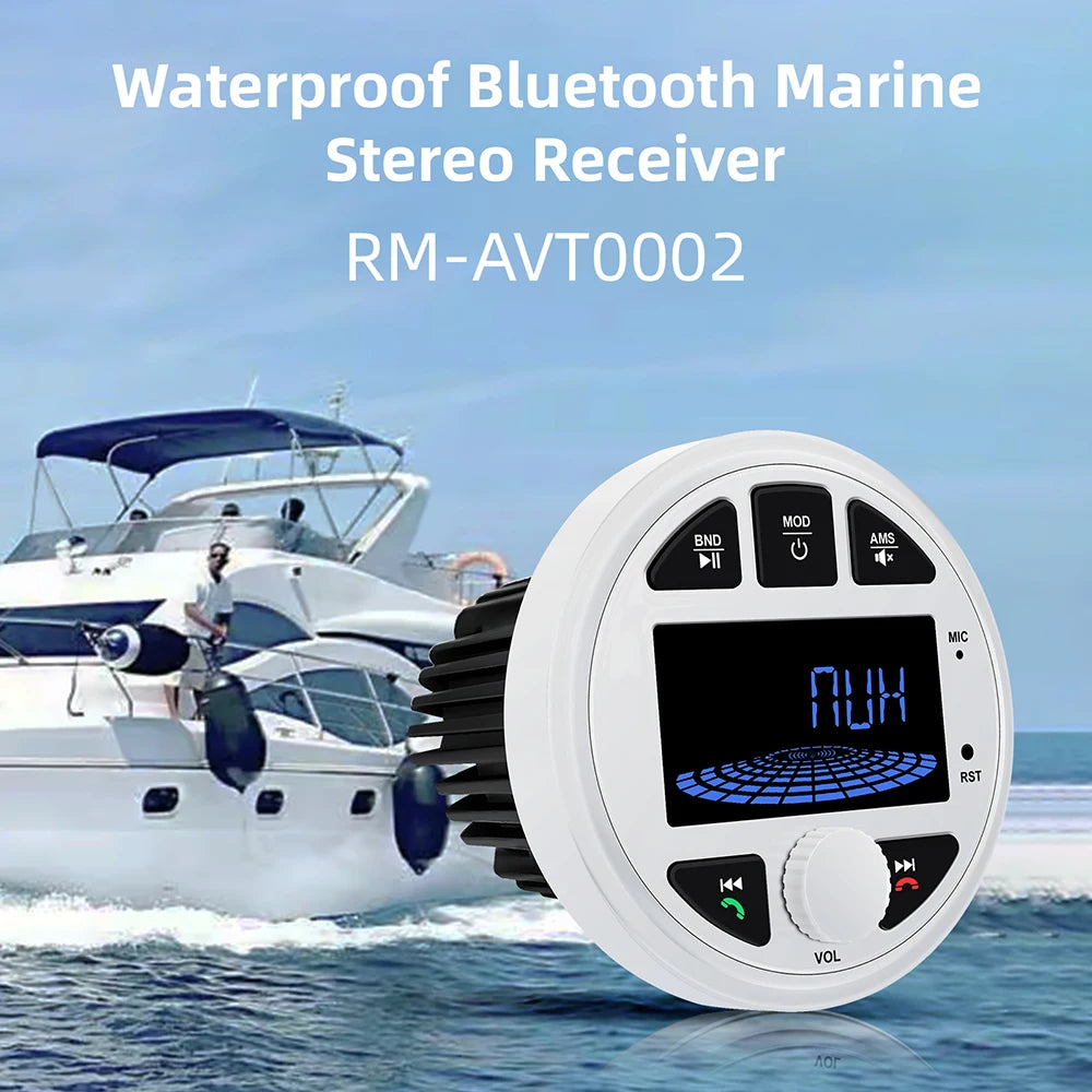 Boat Radio Media Player Marine Stereo MP3 Waterproof Bluetooth Audio Radio FM AM Receiver  | AUTOKITSHOP