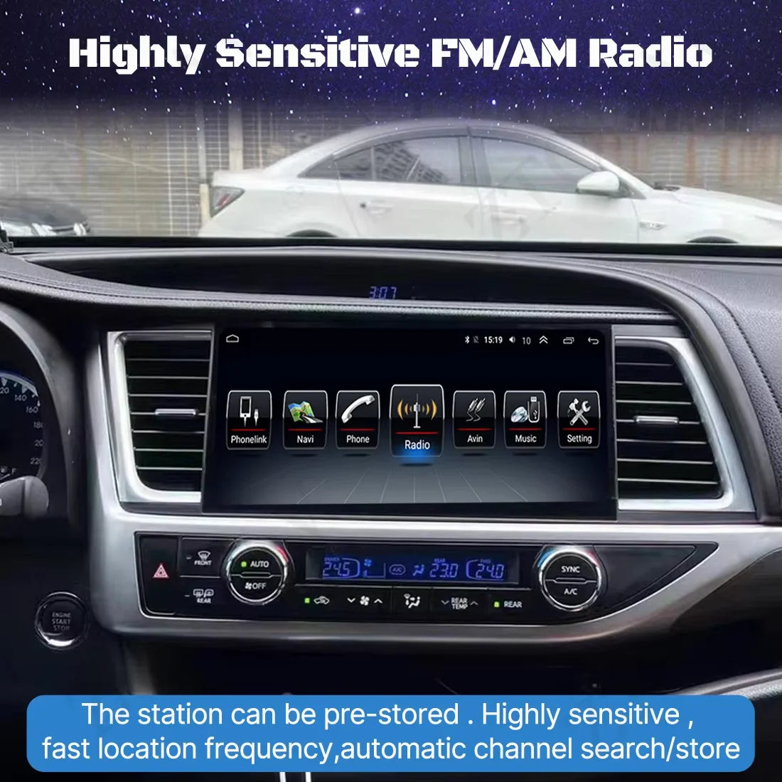 Multimedia Android 14 Screen For Toyota Highlander 2015-2020 Car Radio dsp Video Player GP