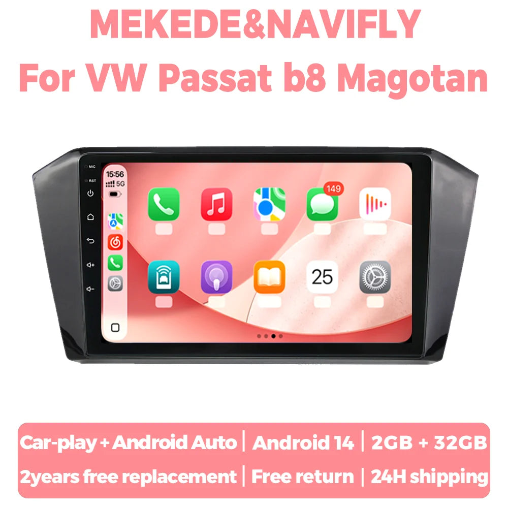 Wireless Carplay Android Autoradio For VW Passat b8 Magotan Android 14 Car Radio intellige