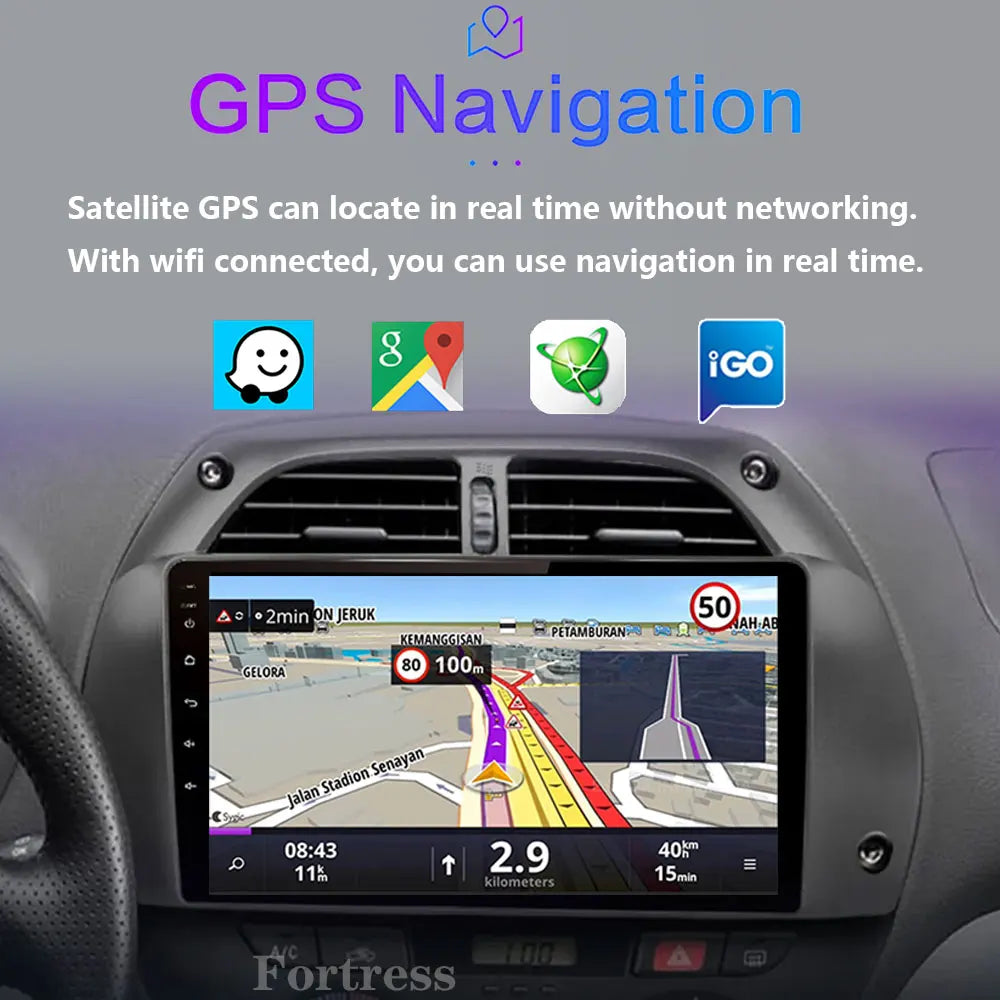 For Toyota RAV4 2 CA20 CA20W XA20 2000 - 2003 Android 16 12+256GB CarPlay Auto Car Radio M