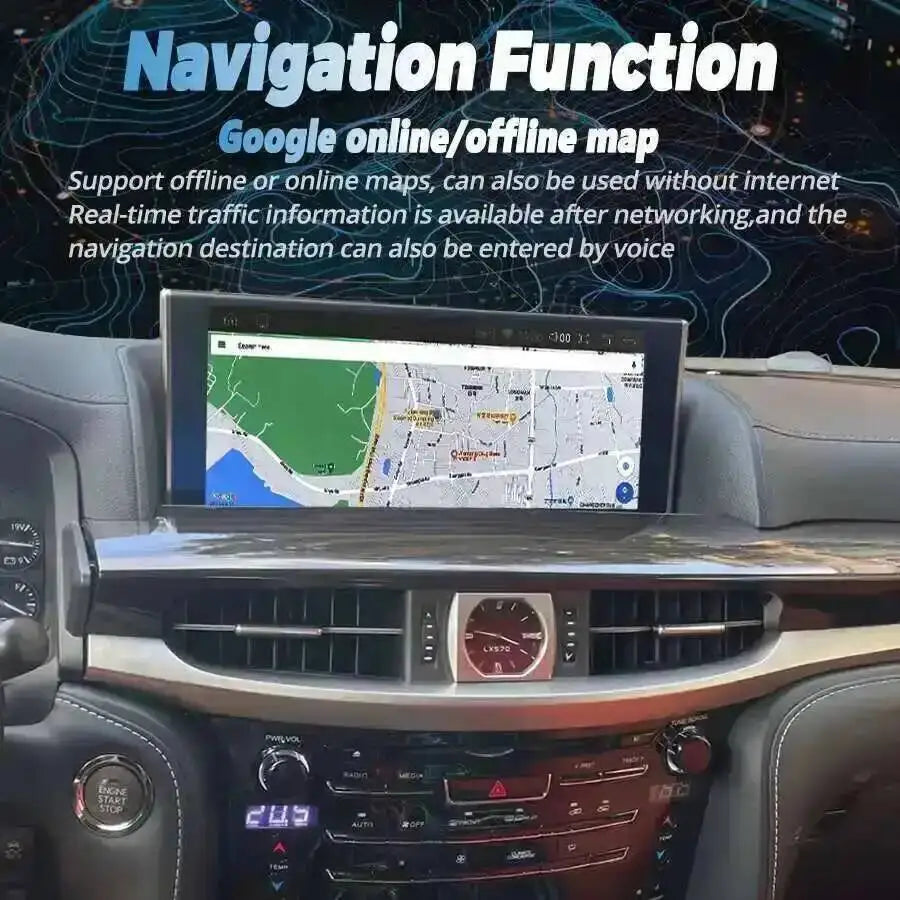 Car Android For Lexus LX570 2016-2024 Radio Tape Recorders GPS 12.3inch Qled Screen Multim | AUTOKITSHOP