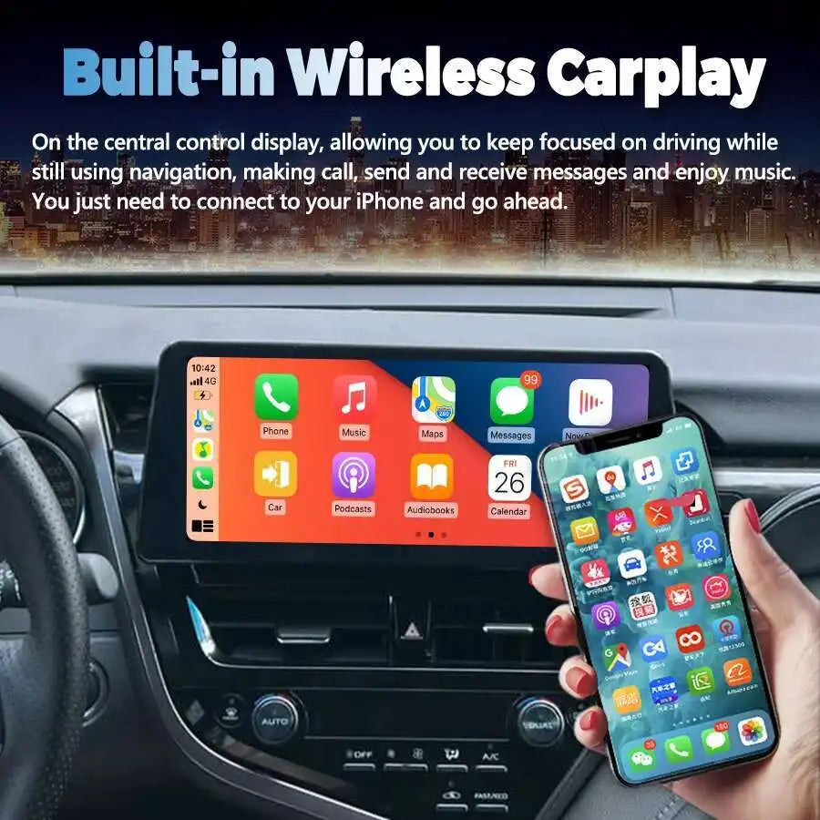 12.3 Inch Screen Car Multimedia Video Player Android 15 For Toyota Camry 2021-2023 GPS Nav | AUTOKITSHOP