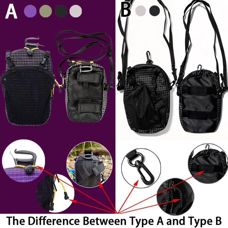 Water Bottle Holder Phone Pocket Outdoor Waterproof Adjustable Strap Nylon Backpack Shoulder Pou - Automotive LED Light