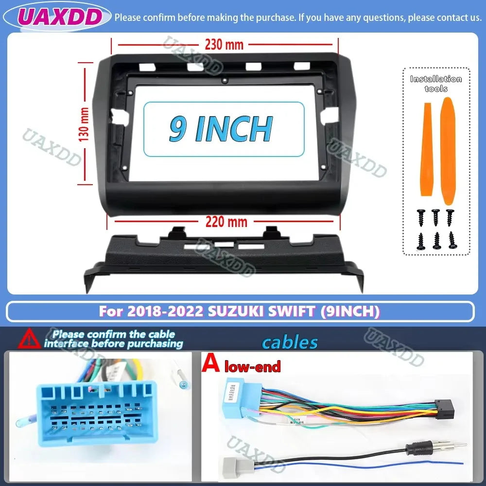 Double Din 9 Inch Car Radio Installation DVD GPS Mp5 Plastic Fascia Panel Frame For 2018-2