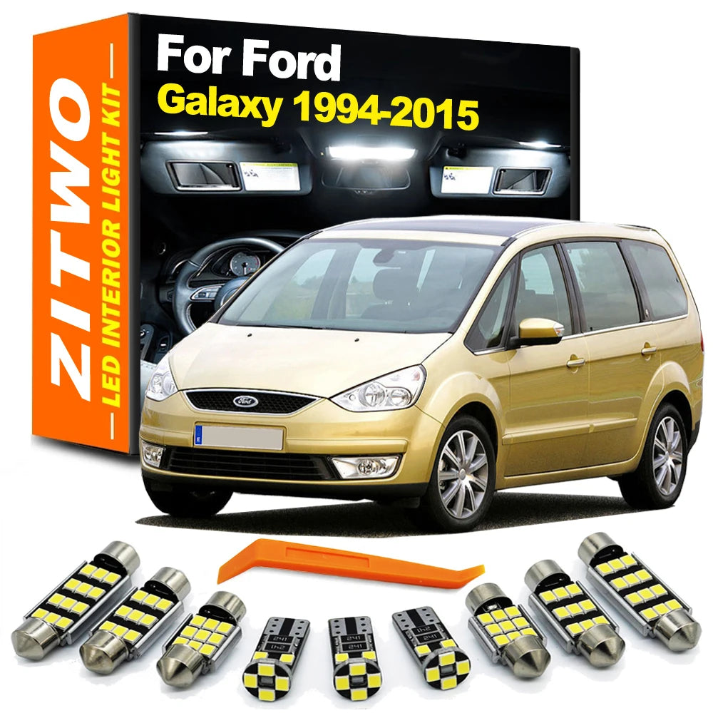 ZITWO LED Interior Dome Map Trunk Light Kit For Ford Galaxy 1994- 2007 2008 2009 2010 2011 2012 2013 2014 2015 Car LED Bulb