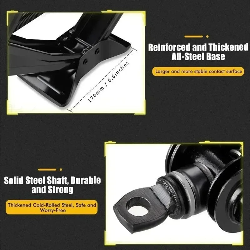 Hand Cranked Scissor Jack 08T 1T 2T Portable Labor Saving Car Jack Car Repair Tire Replacement S - Automotive LED Light
