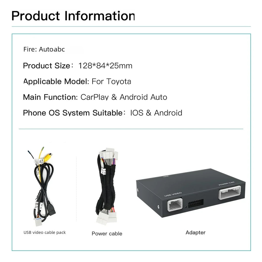 2025 New Wireless Carplay Android Auto For Toyota RAV4 Corolla Tacoma Camry CHR Tundra Hig