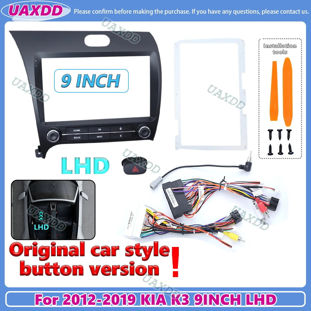 For 2012-2019 KIA K3 9 inch CD radio android cadre panneau fascia tableau de bord lecteur