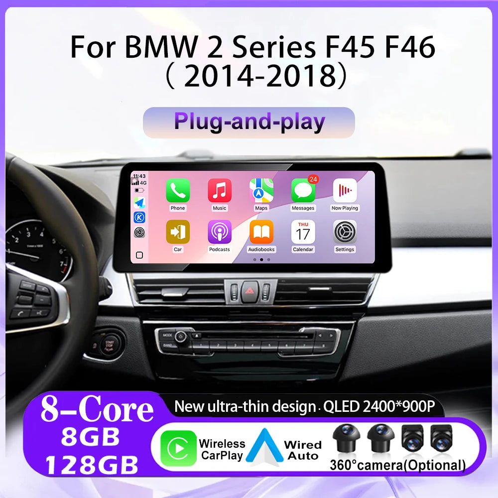 GPS 4G WIFI Android 16 For BMW 2 Series F45 F46 2014-2018 NBT EVO System Carplay DSP Stere