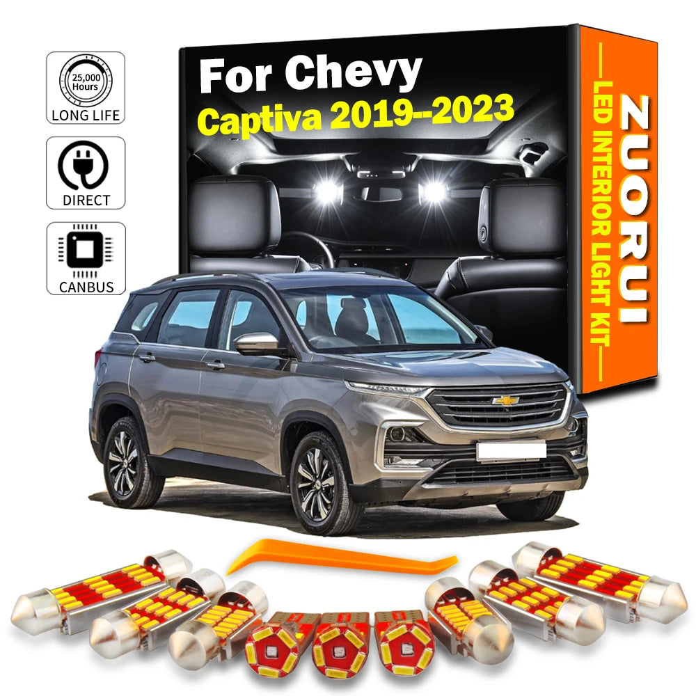 8-Piece LED Interior Light Kit for Chevrolet Chevy Captiva - Canbus Error-Free Bulbs | AUTOKITSHOP
