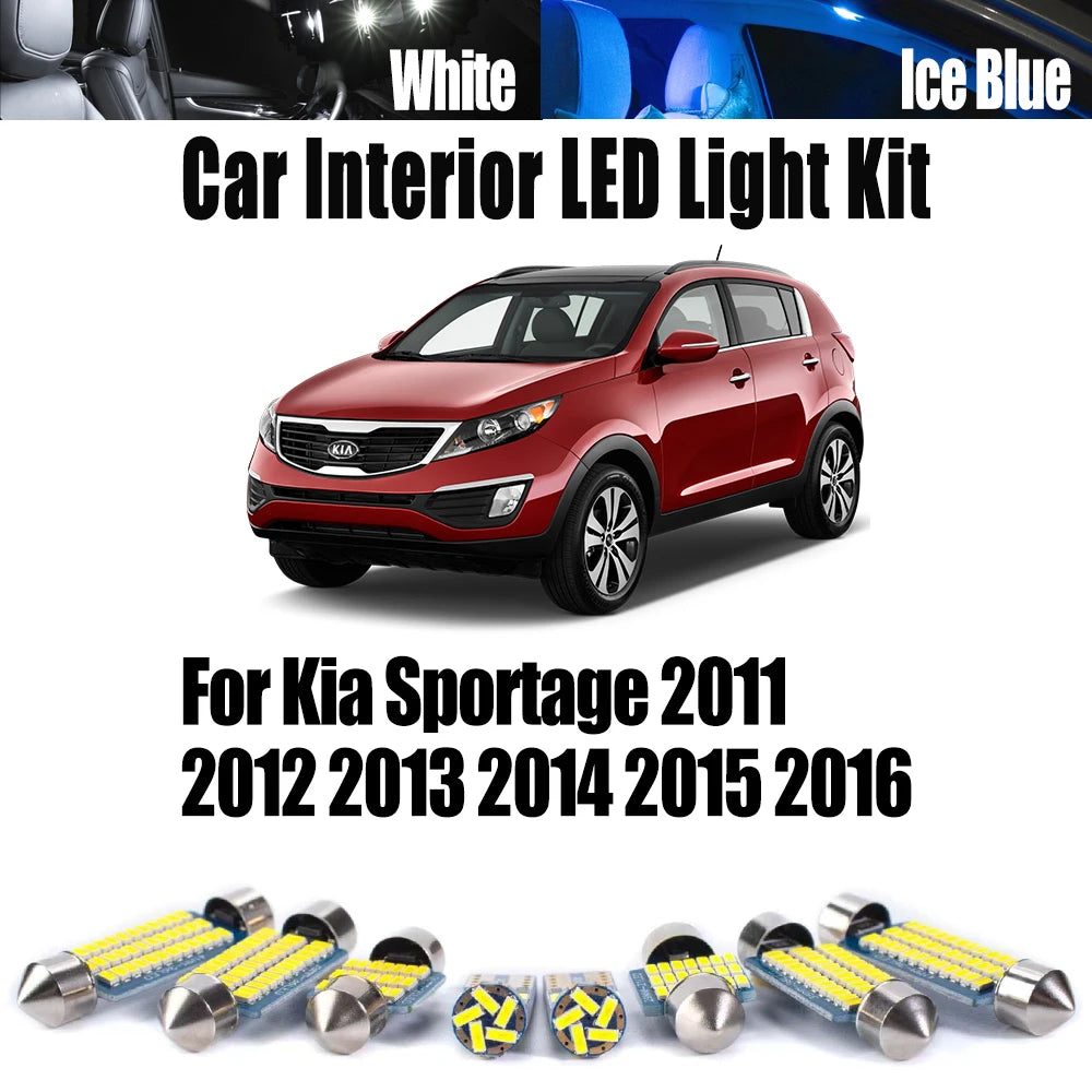 9-Piece LED Interior Light Kit for Kia Sportage - Canbus Error-Free Bulbs | AUTOKITSHOP