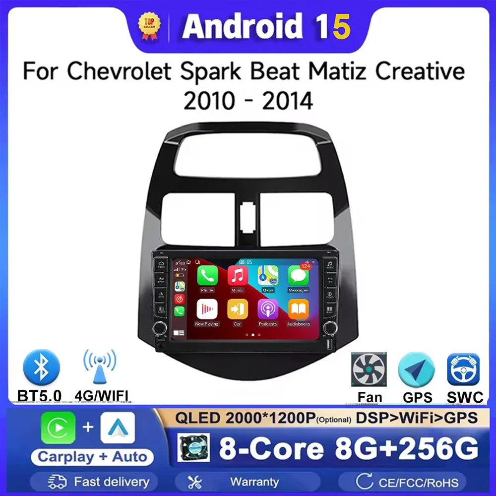 Carplay For Chevrolet Spark Beat 2010-2014 Car Radio Multimedia Video Player Navigation GP | AUTOKITSHOP