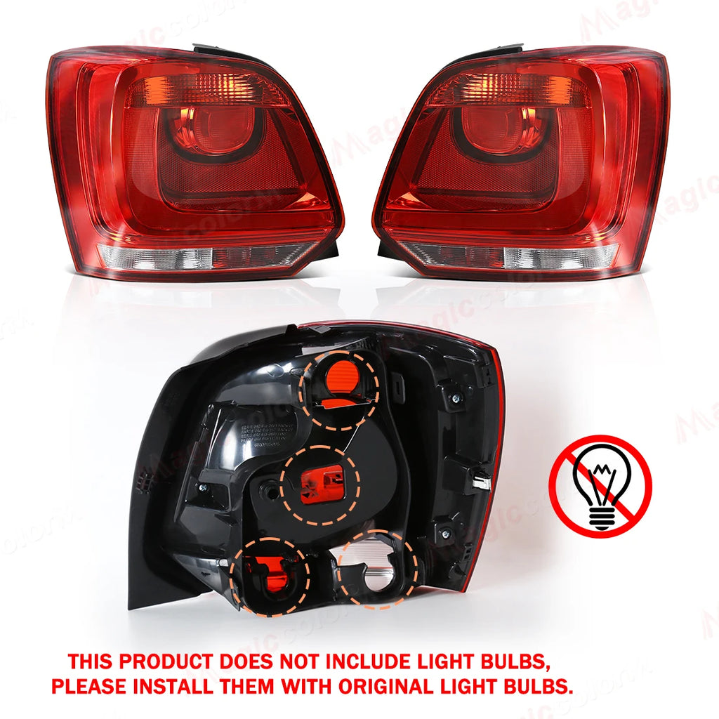 Taillights For Volkswagen VW Polo 6R 2009 2010 2011 2012 2013 2014 Brake Rear Tail Lights  | AUTOKITSHOP