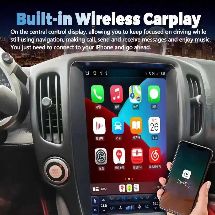 For Nissan 370Z 2008-2019 Android Screen Car Radio GPS Navigation Multimedia Video Player