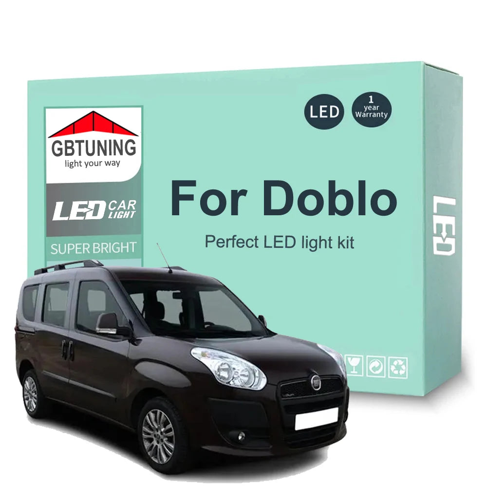 LED Interior Light Kit for Fiat Doblo 2000-2016 - Canbus Dome Map Door Trunk Bulbs | AUTOKITSHOP