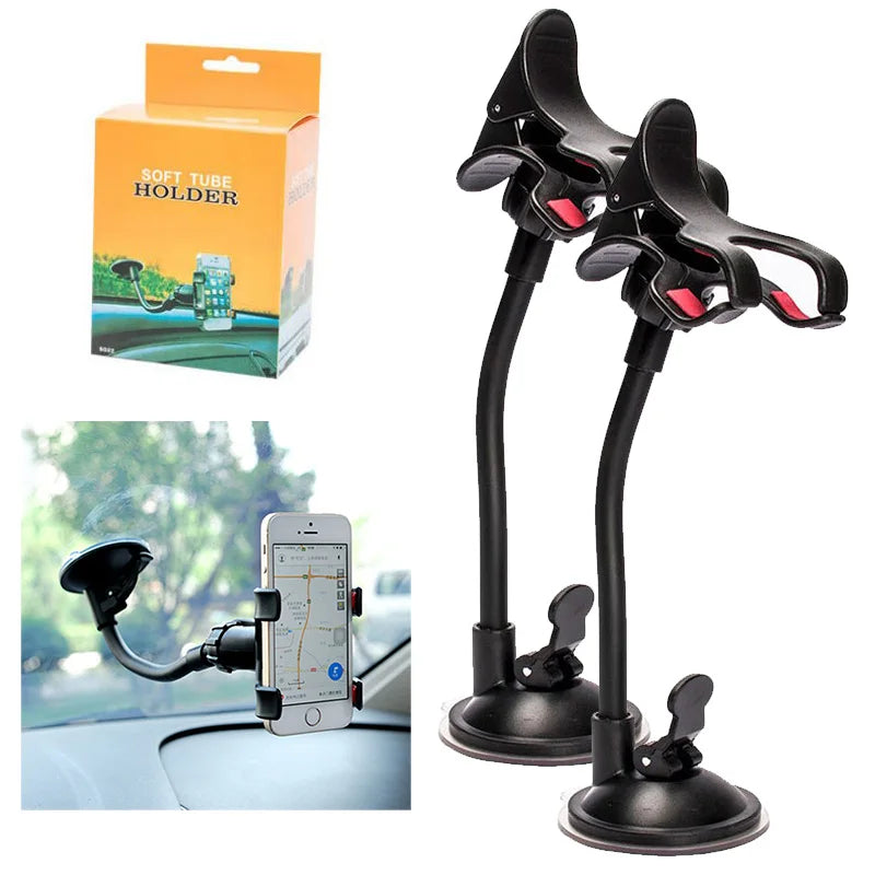 Car Cell Phone Holder Universal 360 Rotating Dashboard Suction Mount GPS Windshield Stands Auto  - Automotive LED Light