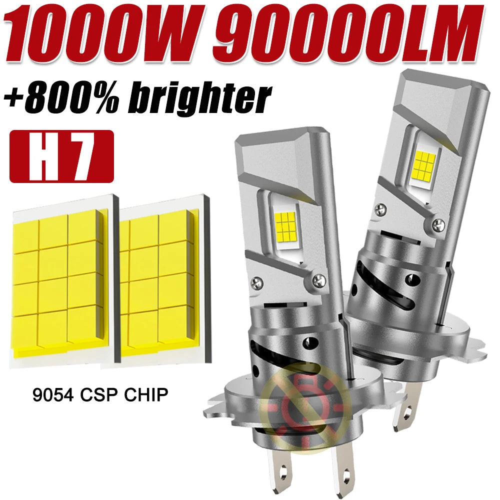 H7 LED Headlight Bulb Canbus Wireless 1000W 900000LM For Car Headlamp Auto Diode Lamps Min