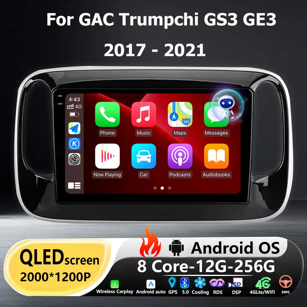 Car Radio Multimedia Video Player GPS Navigation Tools For GAC Trumpchi GS3 GE3 2017-2021