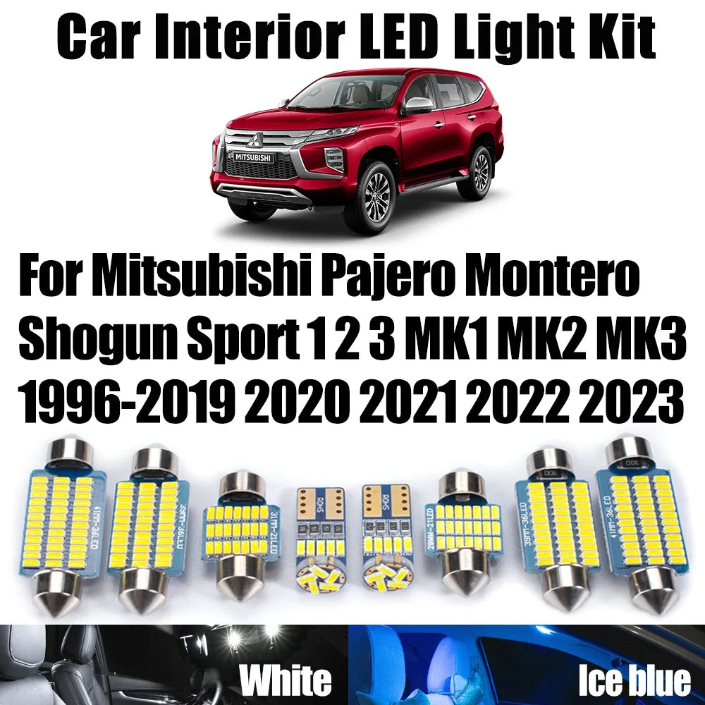 LED Interior Light Kit for Mitsubishi Pajero Montero Shogun Sport 1 2 3 MK1 MK2 MK3 1996- 2023 - Canbus Dome Map Door...