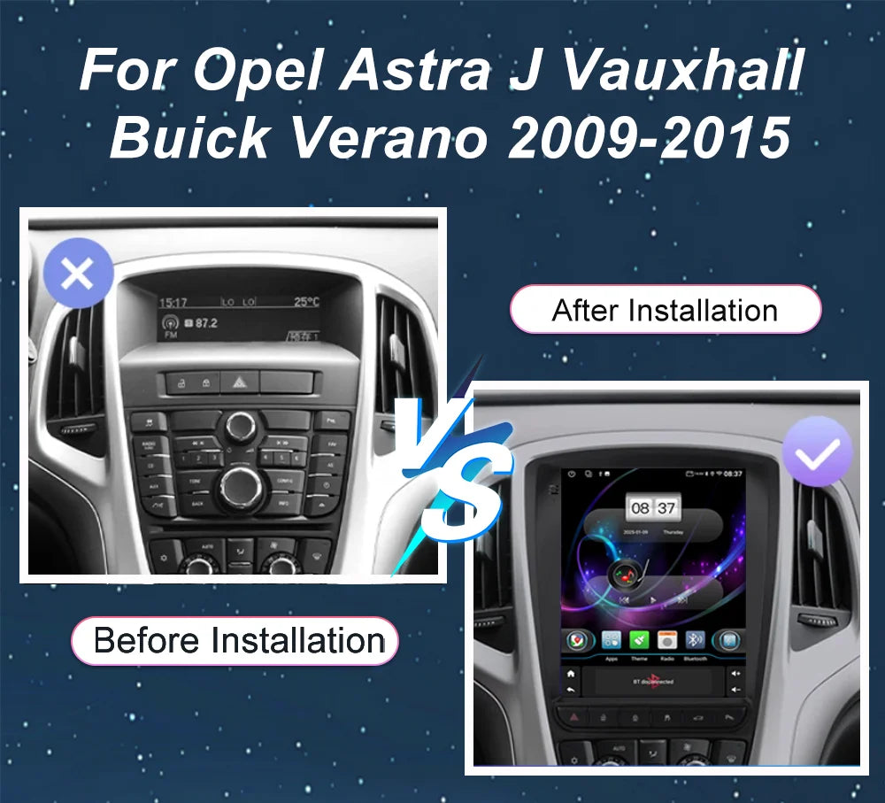 9.7” Android 15 Radio Stereo For Opel Astra J Vauxhall Buick Verano 2009-2015 Auto Multime