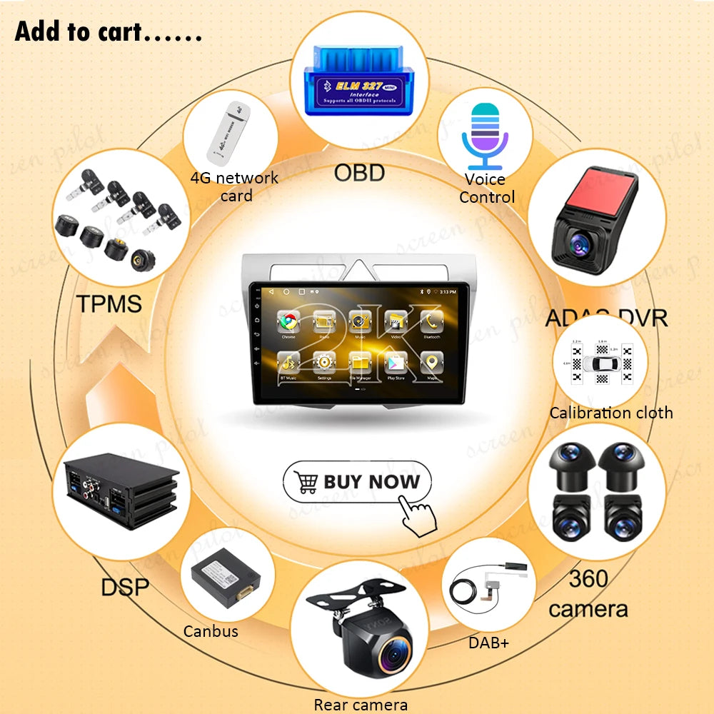 Android 16 For Kia Morning Picanto 2007-2010 Carplay Auto Car Radio Multimedia Player Auto | AUTOKITSHOP
