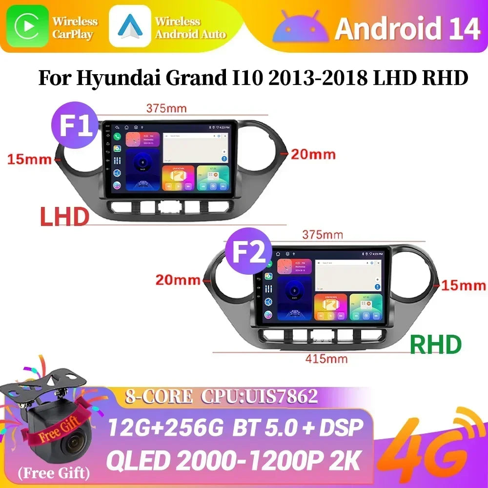 Car Radio Multimedia Video GPS For Hyundai Grand I10 2013-2018 LHD RHD Screen Android Ster