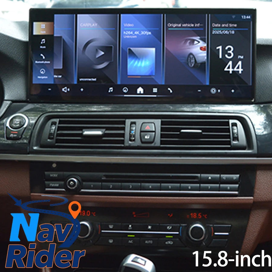 15.8inch Android 14 CarPlay For BMW 5 Series GT F10 F11 F18 2011-2017 Car Radio Stereo Pla