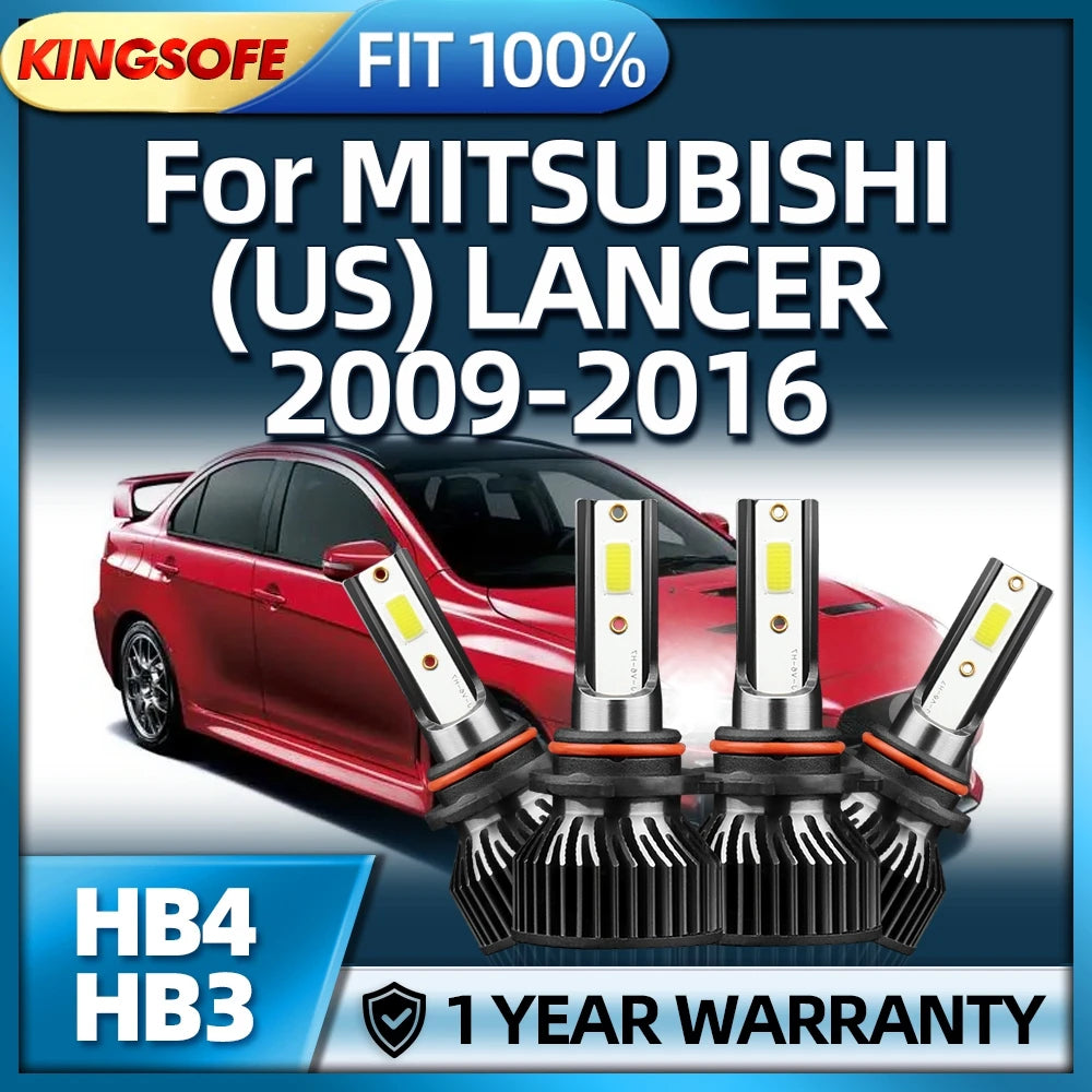 LED Bulbs Headlight Bright 150W HB3 HB4 Car Lights For MITSUBISHI (US) LANCER 2009 2010 20