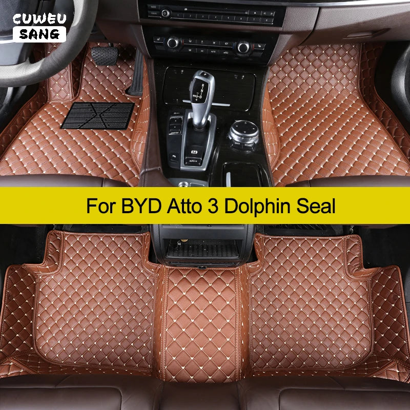 CUWEUSANG Custom Car Floor Mats For BYD Atto 3 Dolphin Seal F0 F3 F6 E6 G3 G6 S6 Song Qin  | AUTOKITSHOP